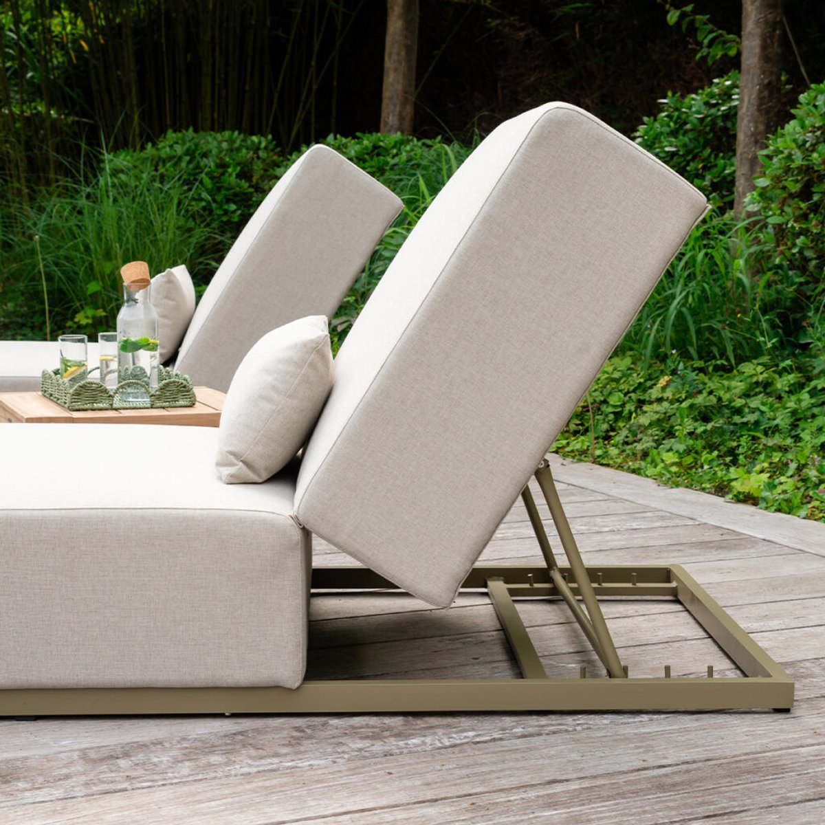 Transat inclinable 216cm en aluminium Kaki clair CAVALLO kaki clair, WILSA GARDEN