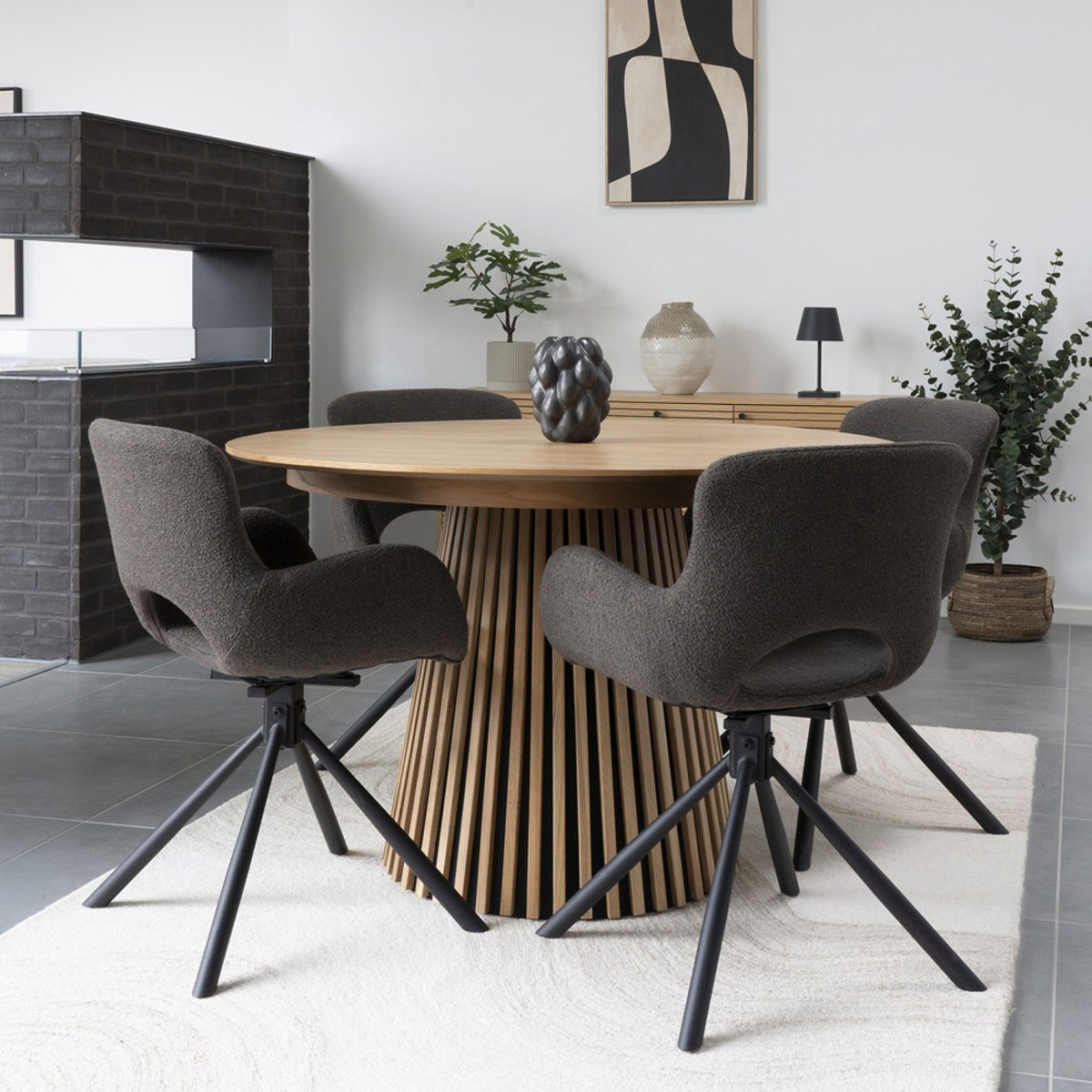 Table à manger extensible 4 à 10 personnes 120-240x120cm en bois- OSAKA bois clair, HOUSE NORDIC