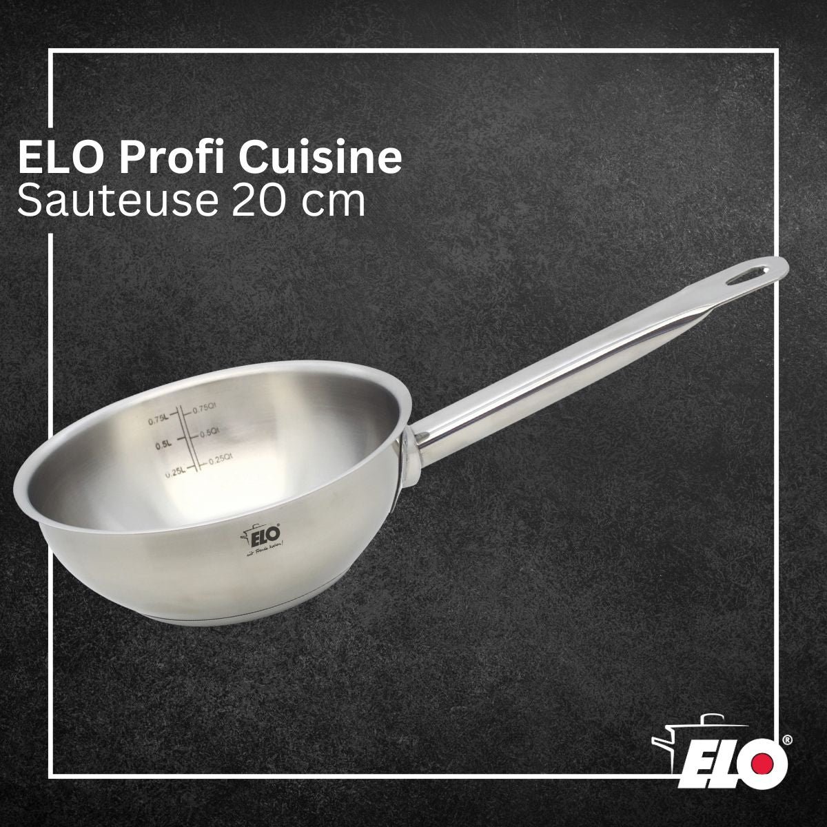 Sauteuse 20 cm en acier inoxydable 18/8 PROFI CUISINE inox, ELO