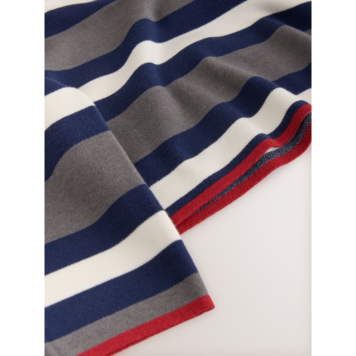 Pull ras du cou aspect maille à rayures gris/bleu marine, NEXT