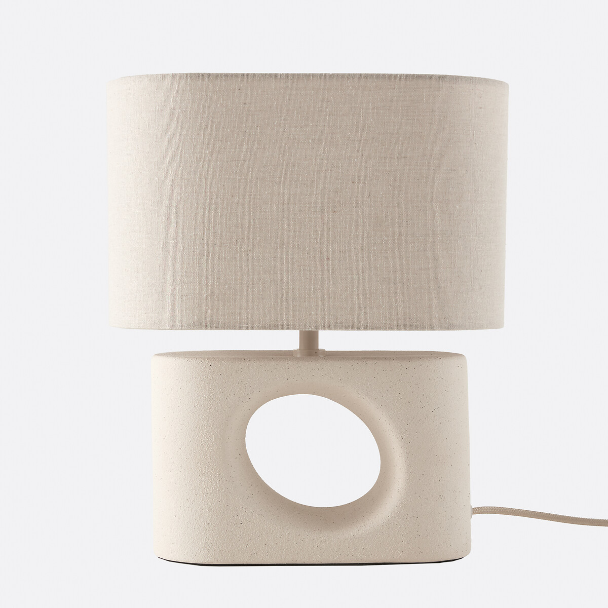 Lampe à poser en céramique et lin, GANI greige, LA REDOUTE INTERIEURS