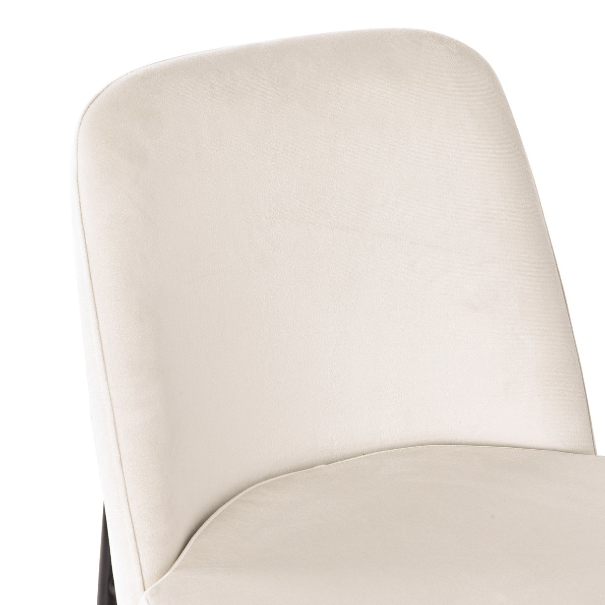 Lot de 4 chaises de salle à manger en velours avec pieds métal, DUORAUC beige, MEUBLES COSY