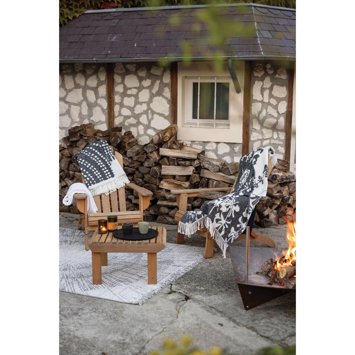 Plaid recyclé Gini carbone, VIVARAISE