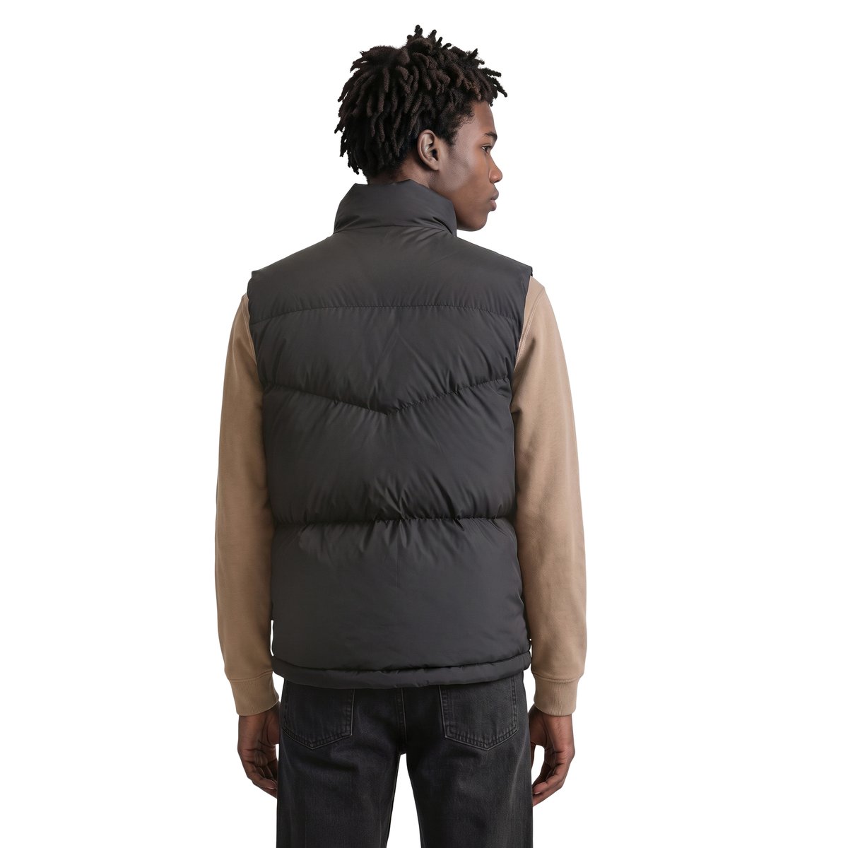 Gilet en duvet, coupe standard en polyester recyclé noir, MARC O’POLO DENIM