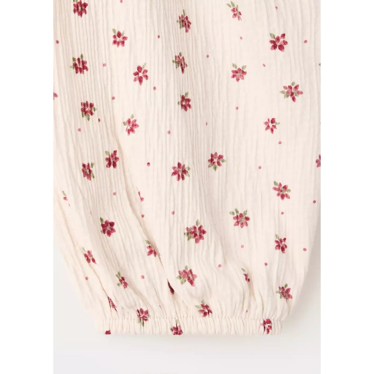 T-shirt coton fleurs blanc cassé, MANGO KIDS