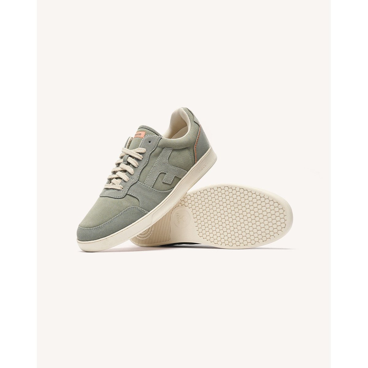 Baskets basses tissu HAZEL kaki foncé, FAGUO