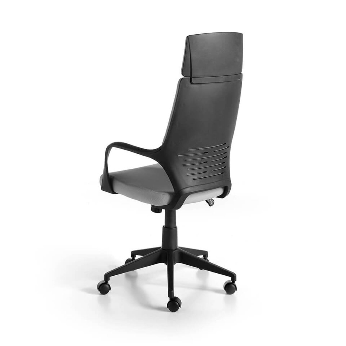 Fauteuil de bureau pivotante en tissu gris clair et pvc noir grey | black, ANGEL CERDA