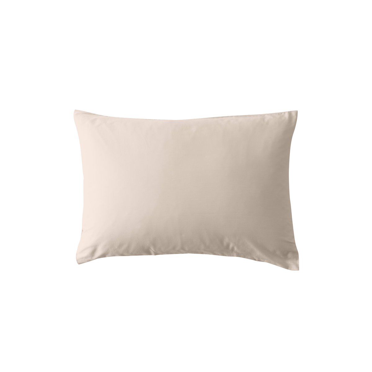 Taie d'oreiller rectangulaire satin de coton bio lavé QUARTZ dune, CARRE BLANC