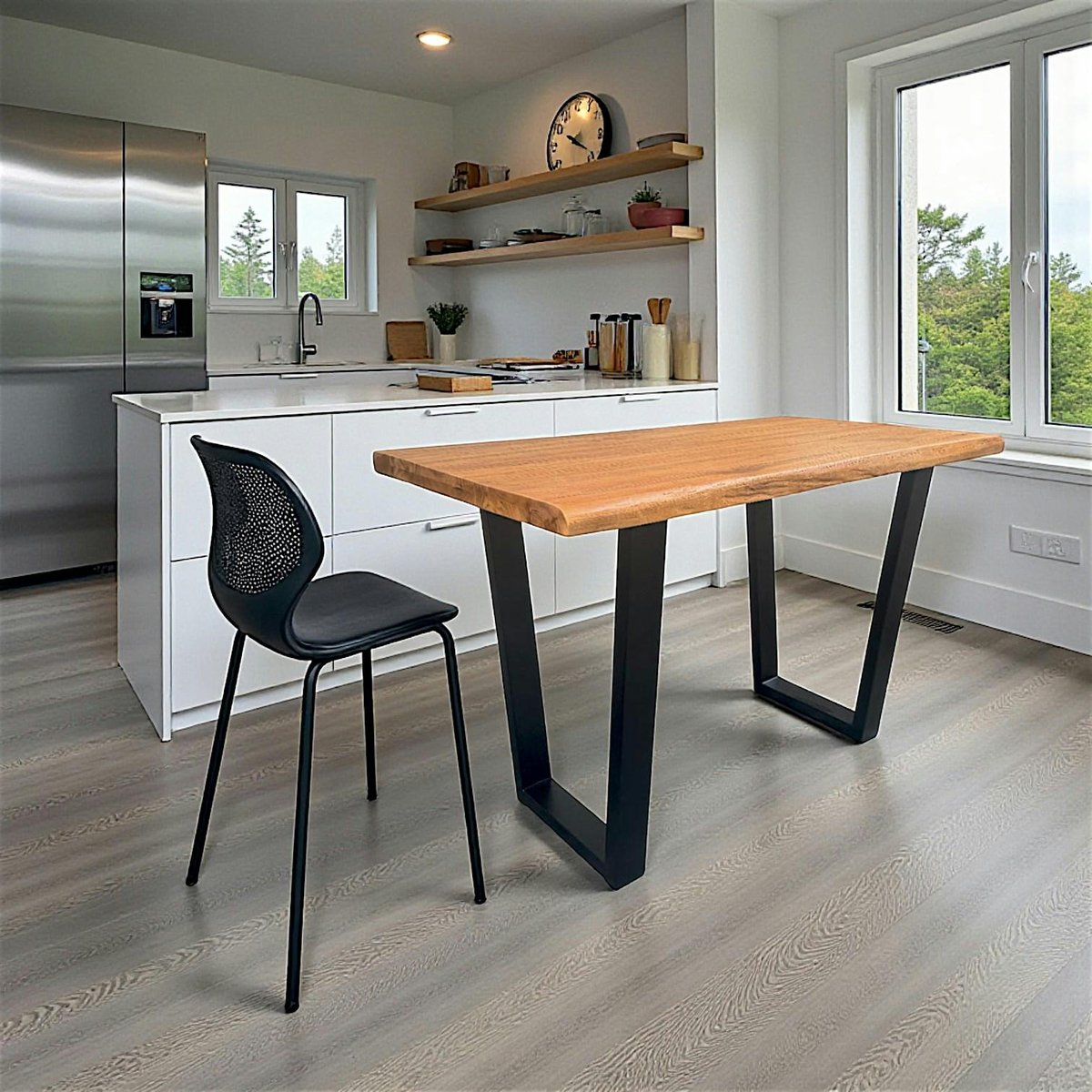 Table haute en bois de teck recyclé 160 cm TIMOR bois naturel, PIER IMPORT