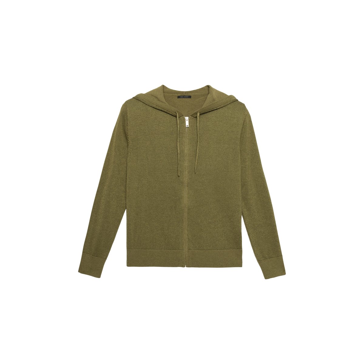 Cardigan à capuche tricot fil textile chevron dos vert kaki, IKKS