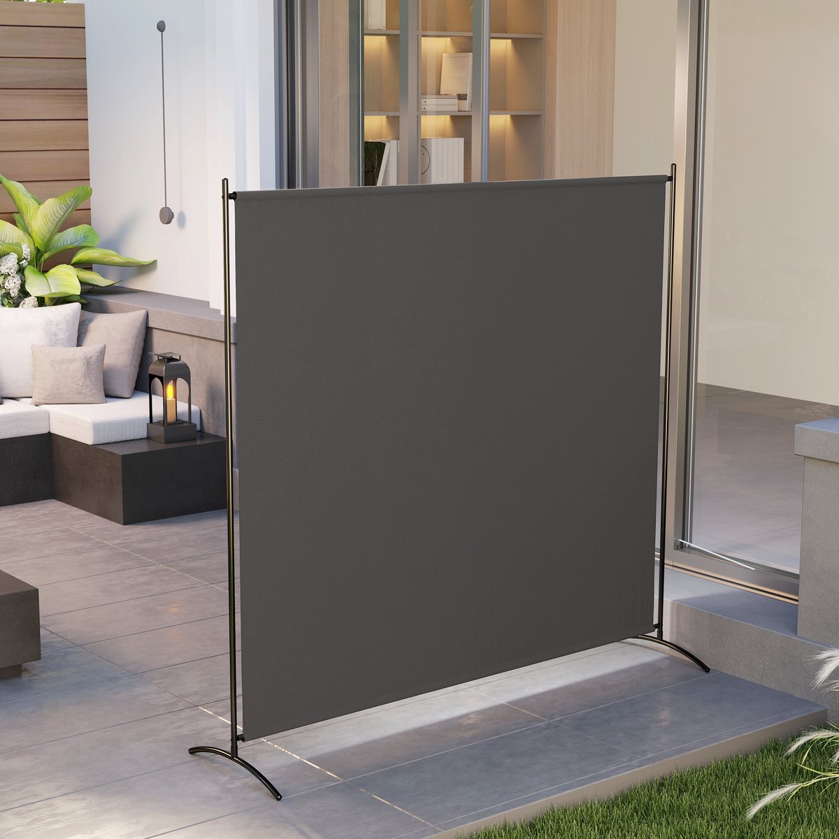 Pare-vue d'extérieur Polyester Gris foncé gris, OUTSUNNY