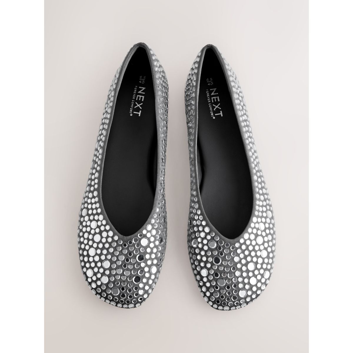 Ballerines à bout recourbé forever comfort® argent, NEXT