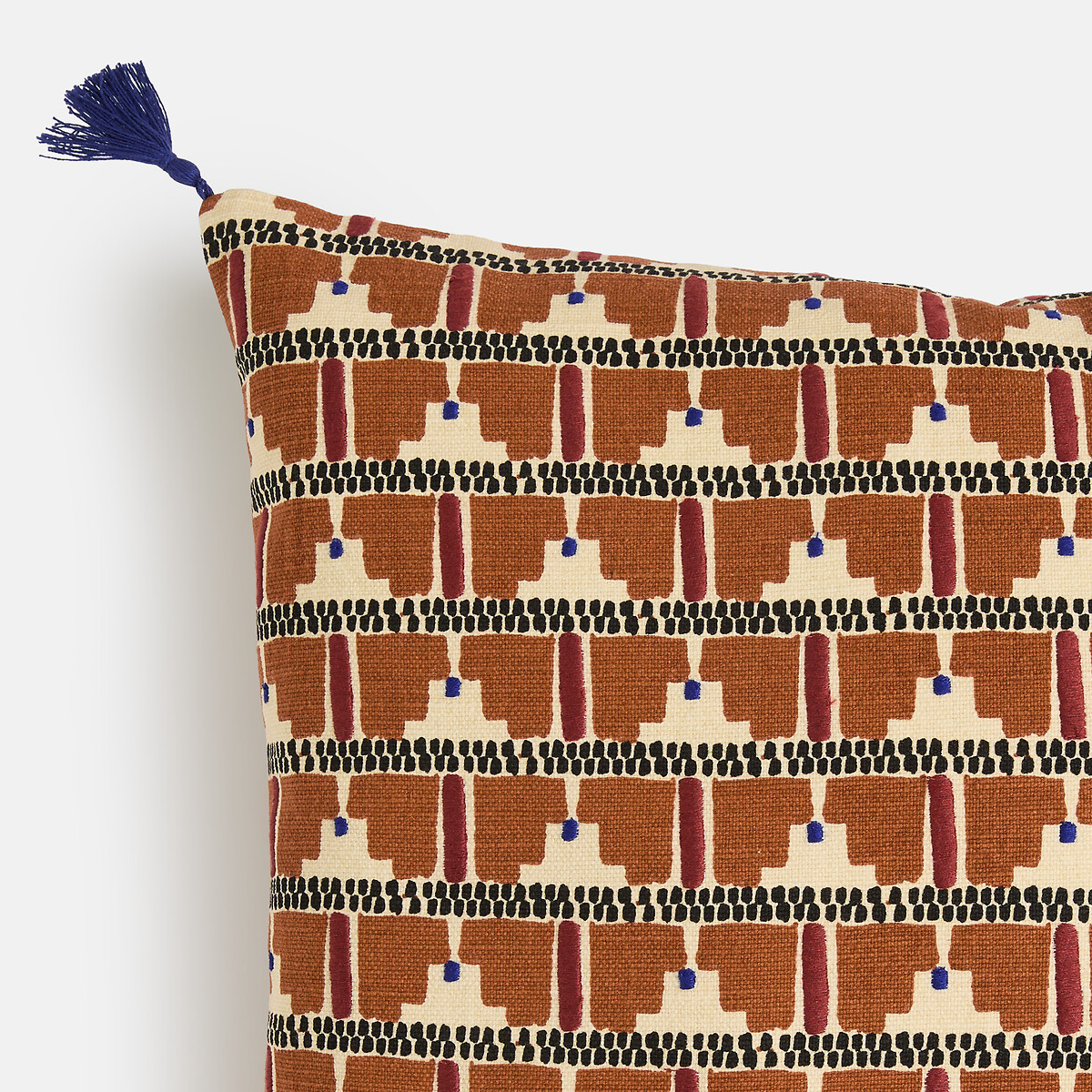Housse de coussin, 80% coton, 20% lin, 45 x 45 cm, TINARI caramel, LA REDOUTE INTERIEURS