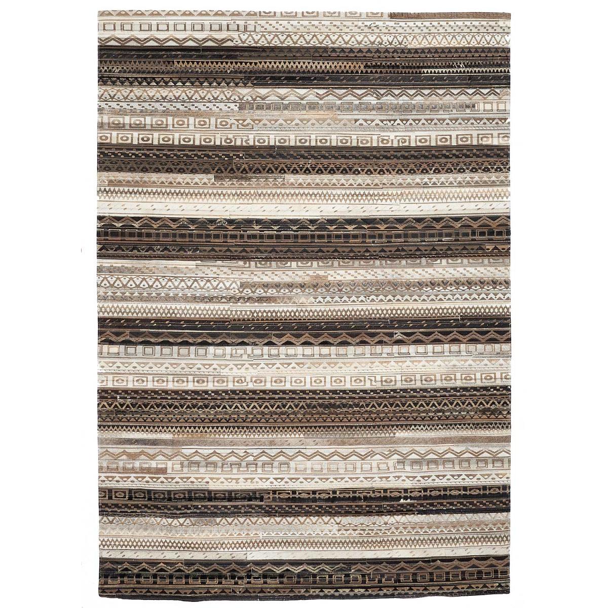 Tapis peau de vache ZAIRA, kilim fait main beige, UN AMOUR DE TAPIS
