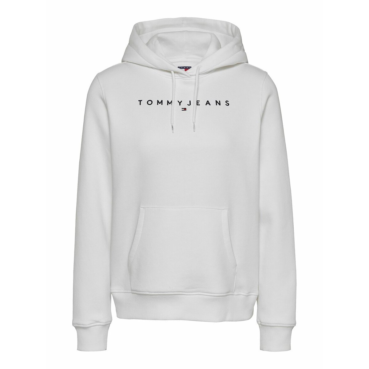 Embroidered Logo Hoodie in Cotton Mix white, TOMMY JEANS