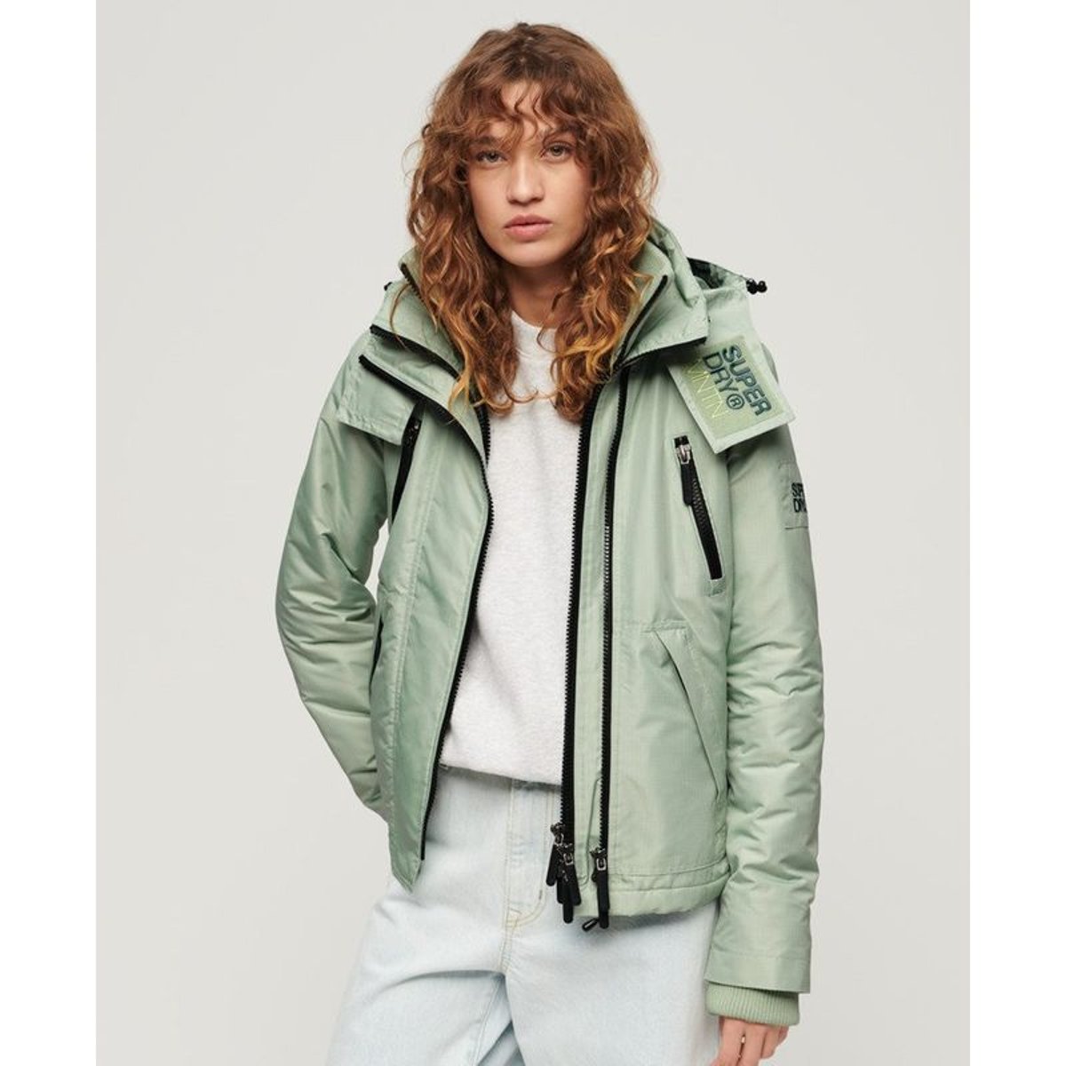 Veste à capuche Mountain Windbreaker vert d'eau, SUPERDRY