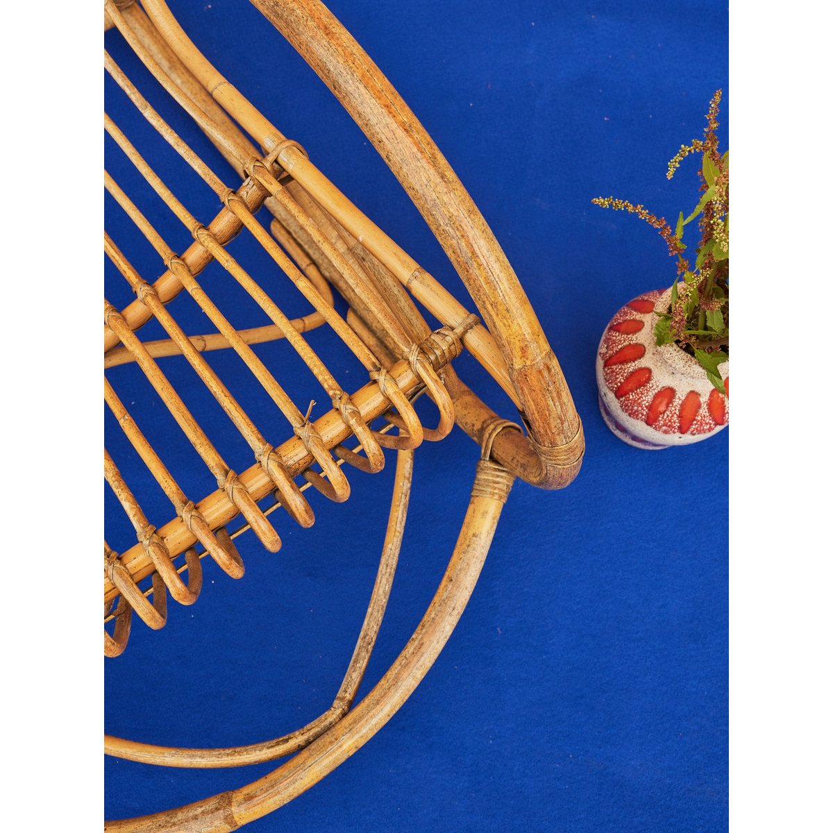 Rocking-chair en rotin Alibert N°80 - Bon état bois clair, DEBONGOUT