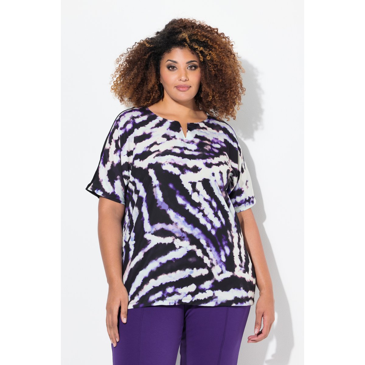 Blouse à motif batik noir, ULLA POPKEN