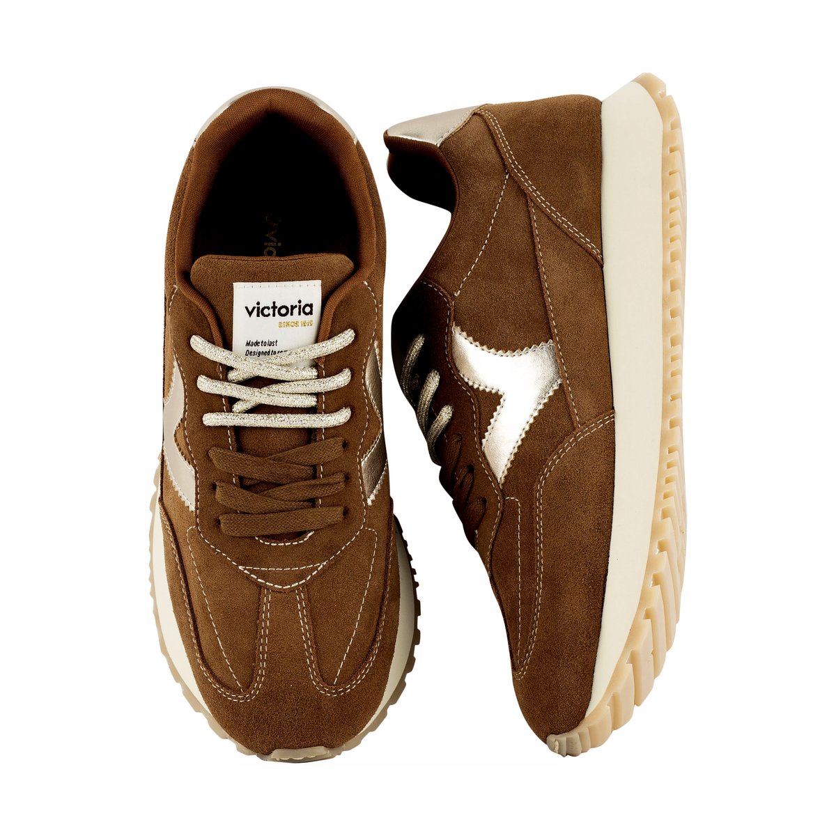 Basket Basse Cuir camel, VICTORIA