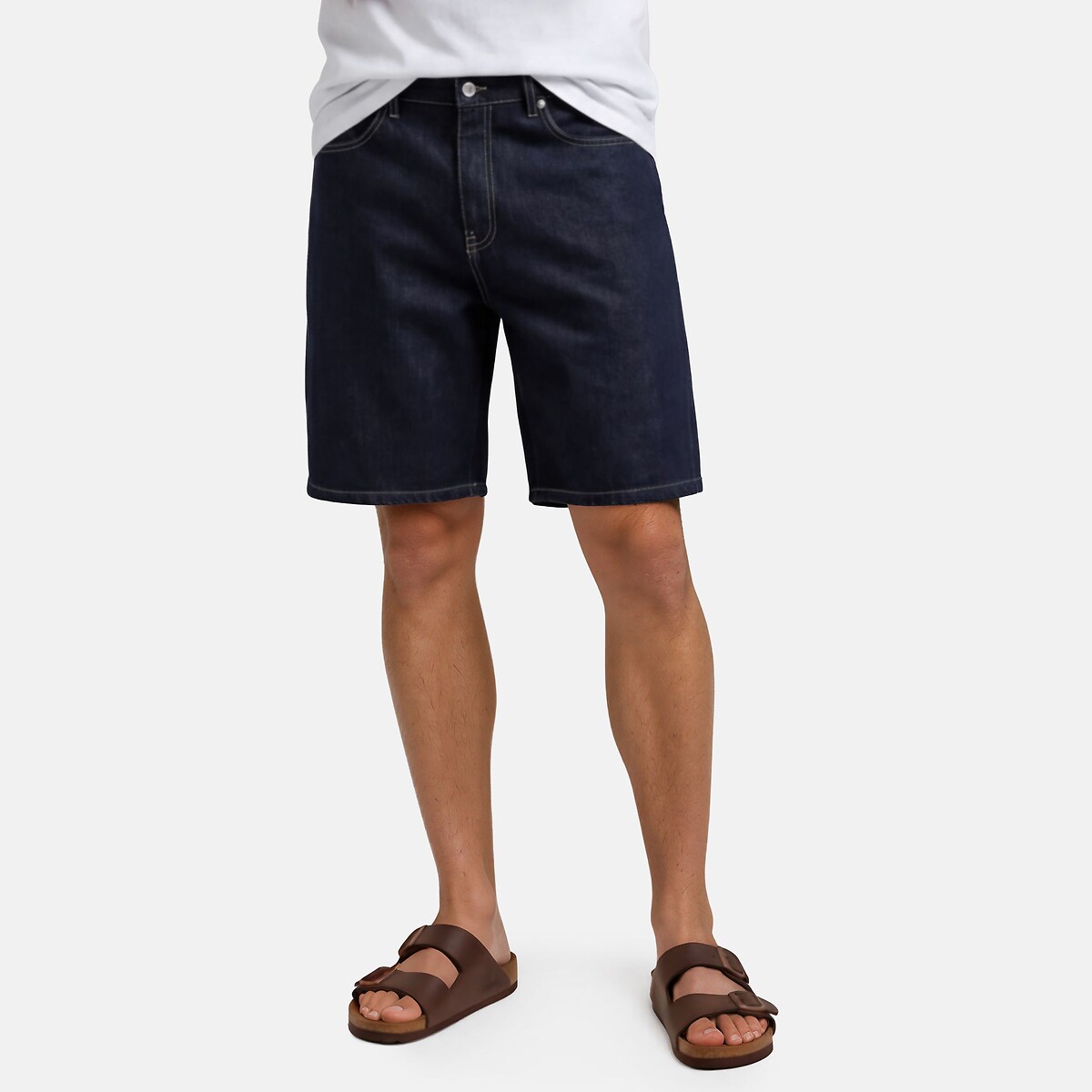 Bermuda loose fit en denim bleu brut, LA REDOUTE COLLECTIONS
