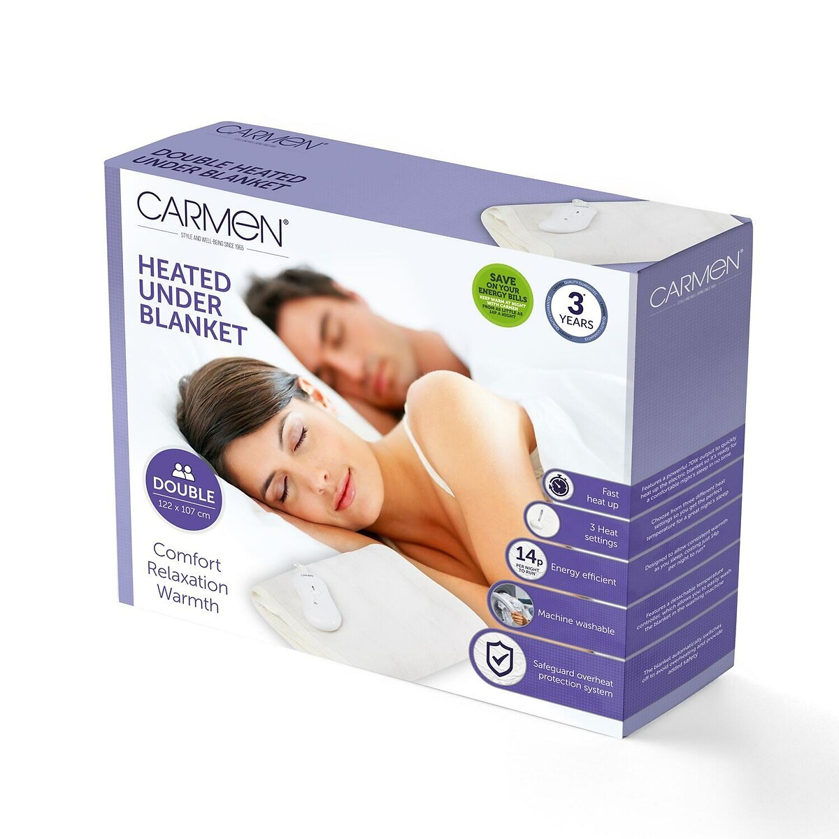 Double Heated Under Blanket white, CARMEN