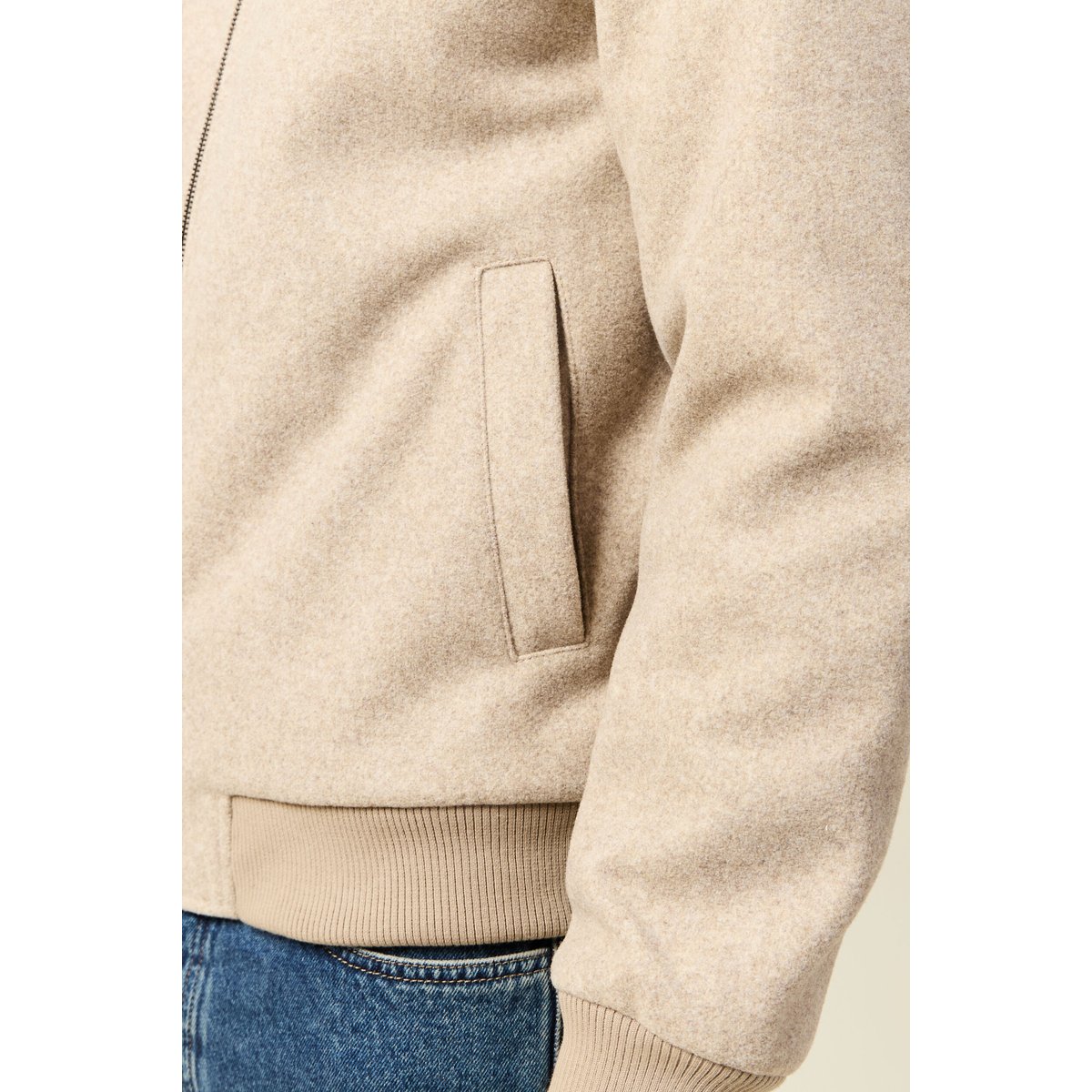 Blouson doublé manches longues beige, BONOBO