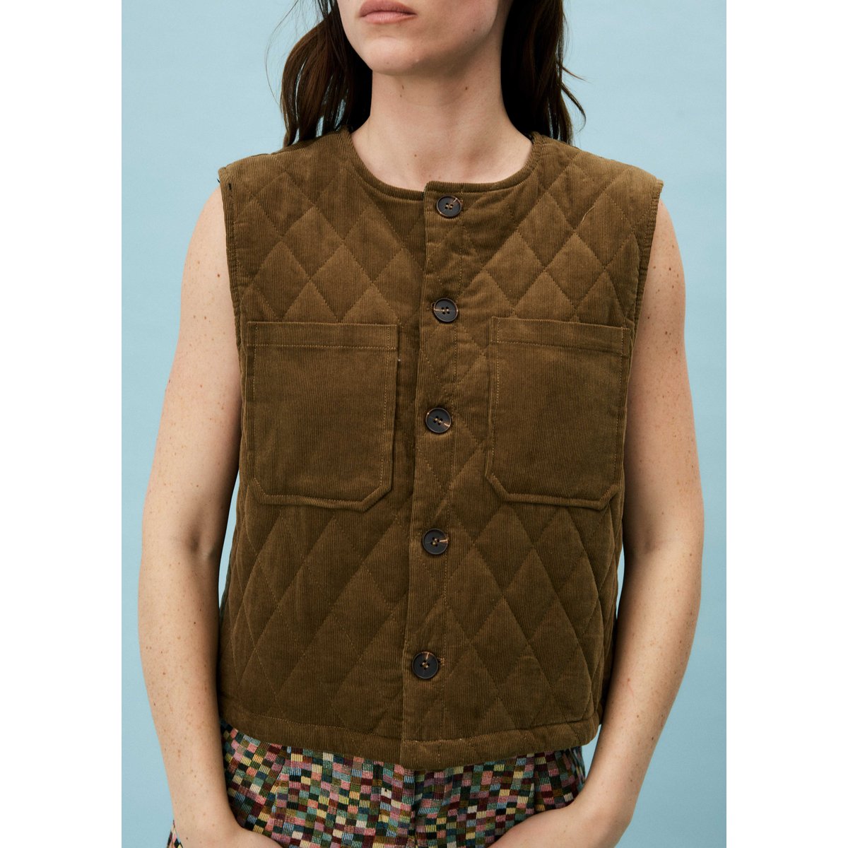 Gilet en coton LYSANDRA multicolore, FRNCH