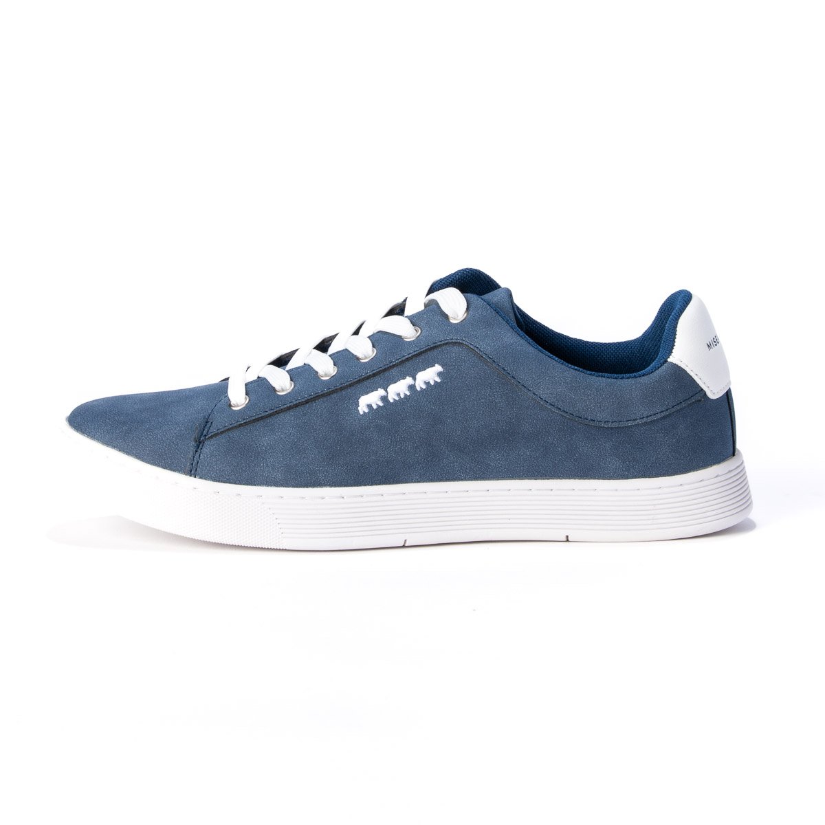 Baskets confort unies broderie 3 vaches bleu marine, MISE AU GREEN