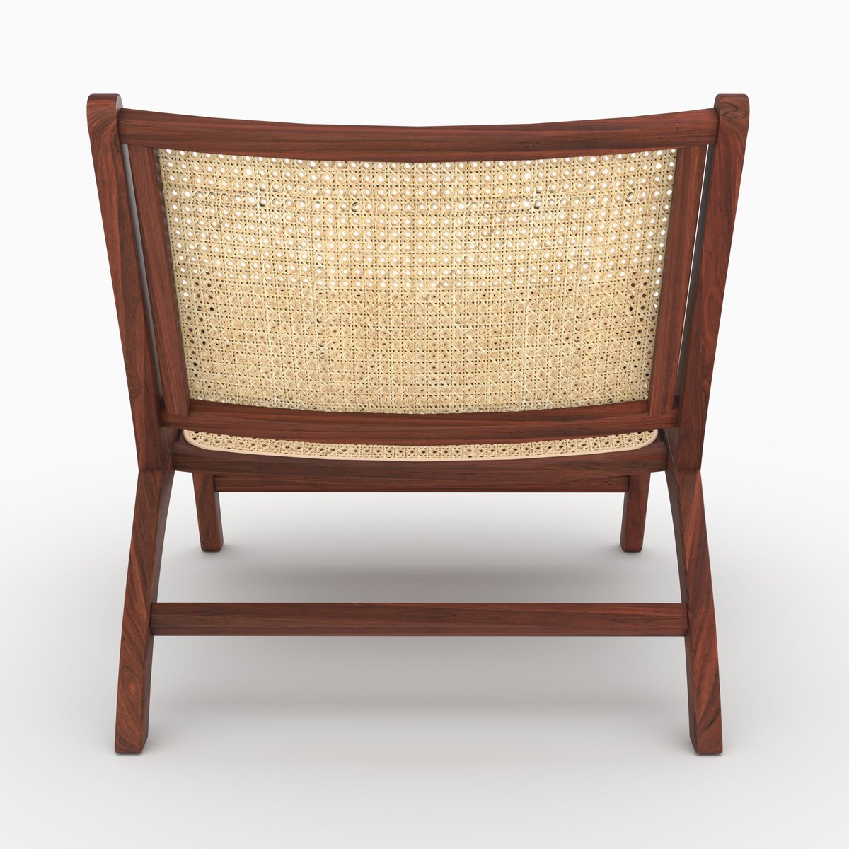 Fauteuil en teck et tressage cannage en rotin - KILKA marron foncé, MAISON PAVANE