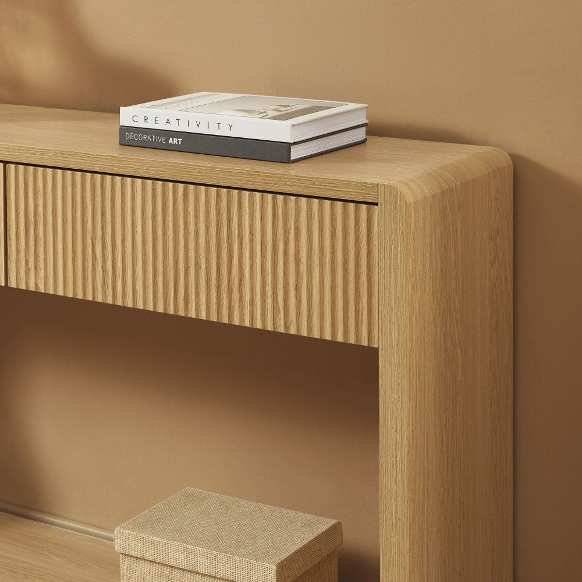 Console 2 tiroir en bois L120cm- PAULA bois clair, DRAWER