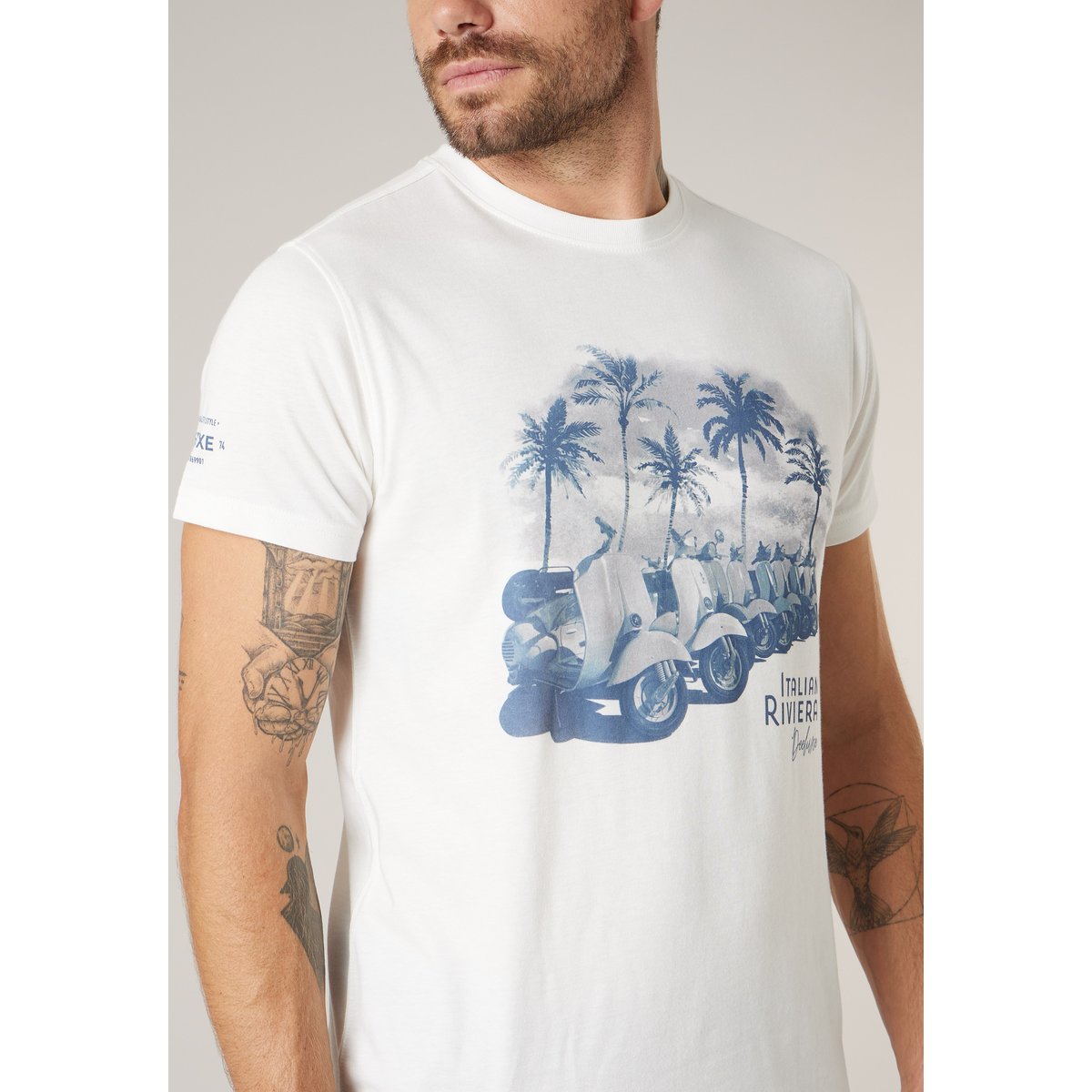 T-shirt homme en coton LAMBRATE naturel, DEELUXE