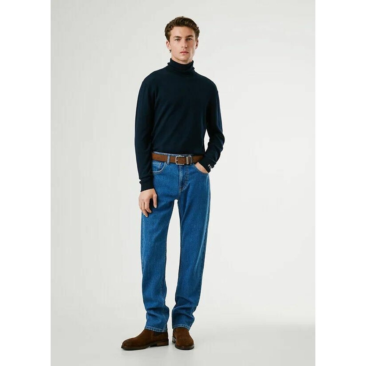 Pull col roulé André bleu marine, PEPE JEANS