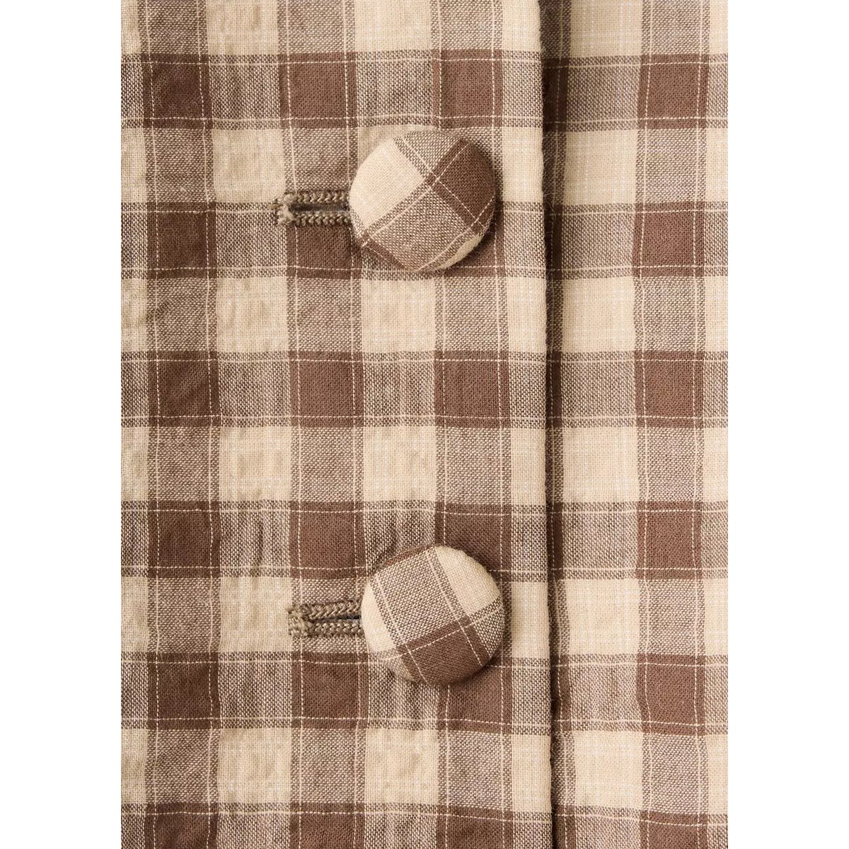 Top bustier à carreaux vichy marron, MANGO