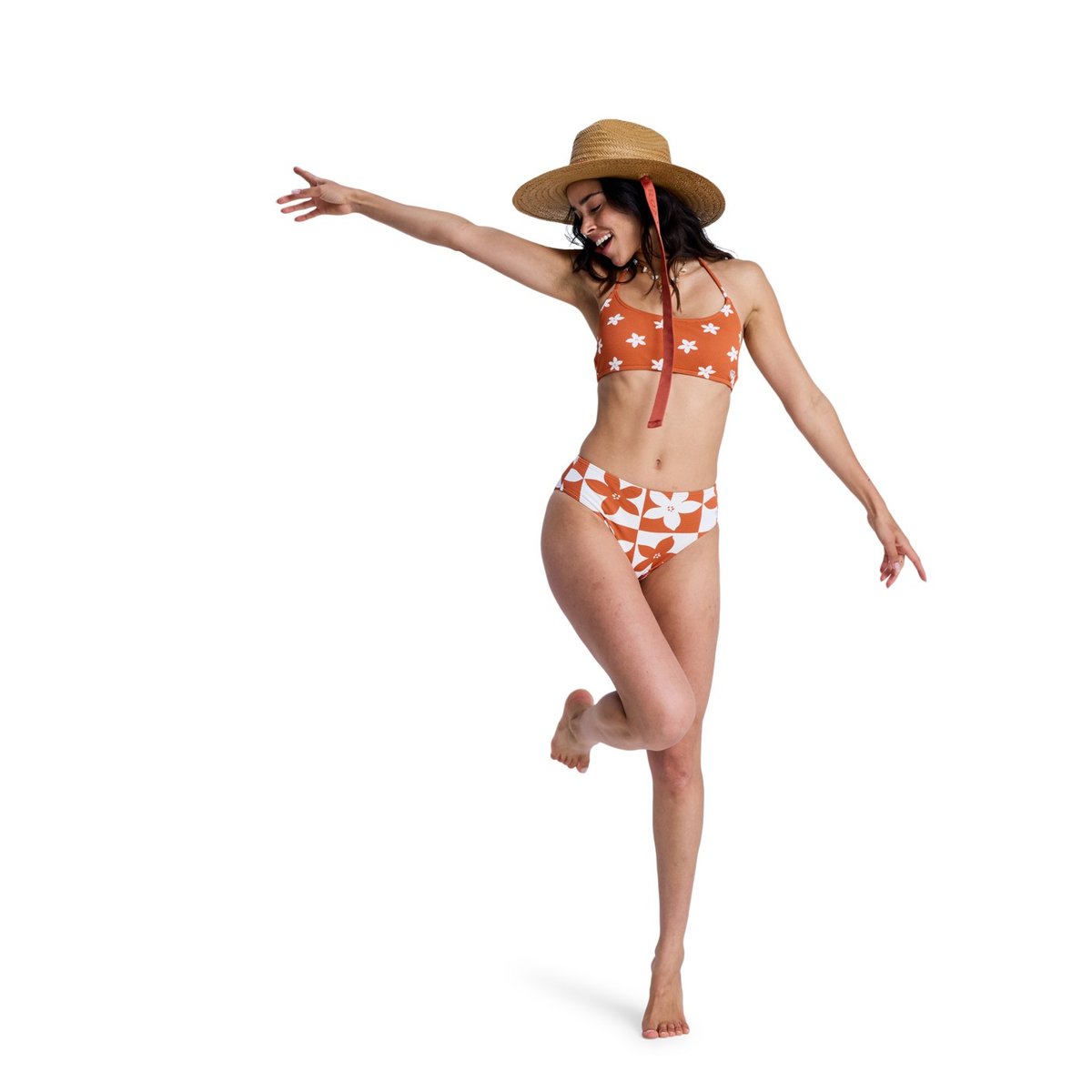 Haut de maillot de bain bikini bralette HAZY DAYS BRALETTE. orange ginger spice flores, ROXY