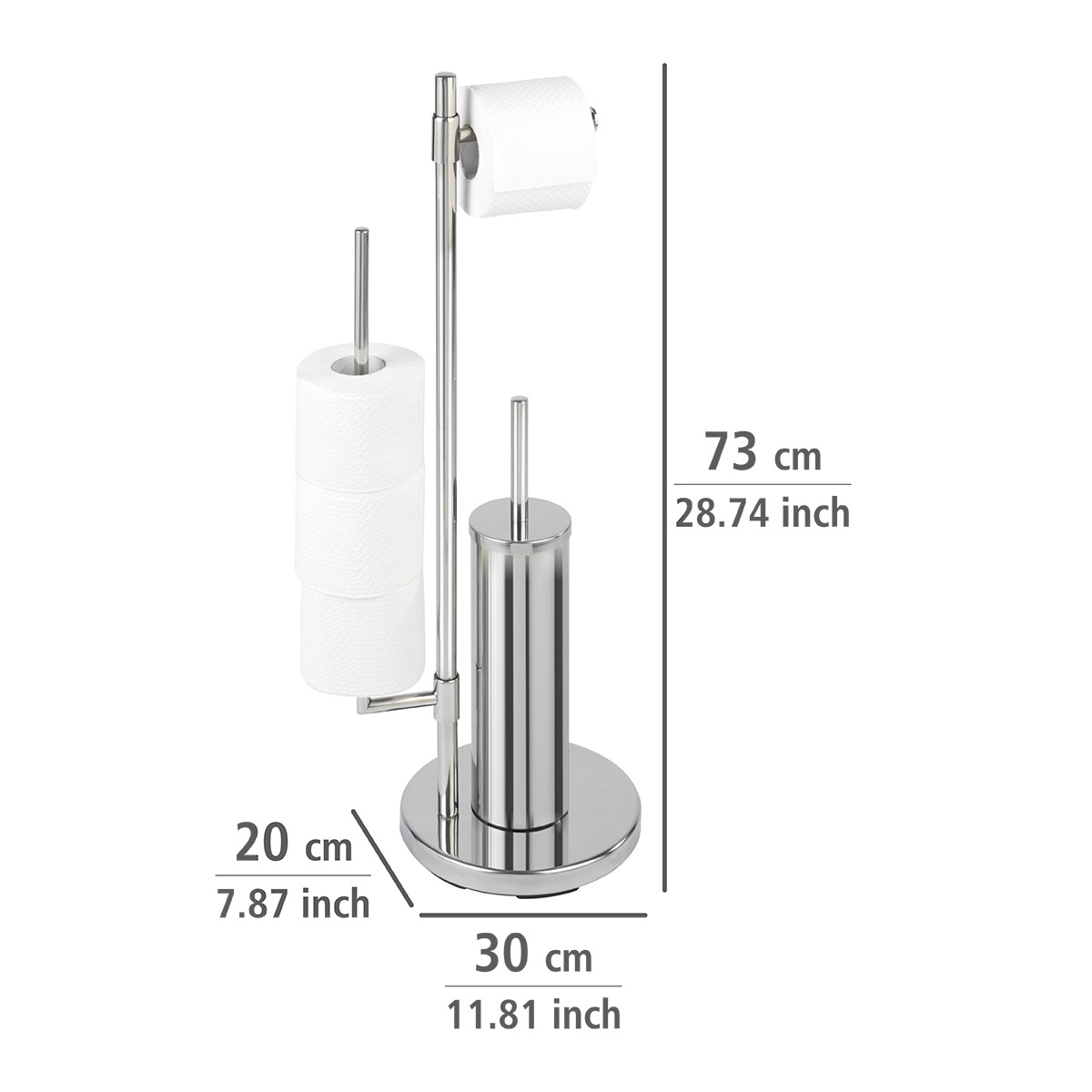 Serviteur WC 3en1 NEO argent brillant, WENKO