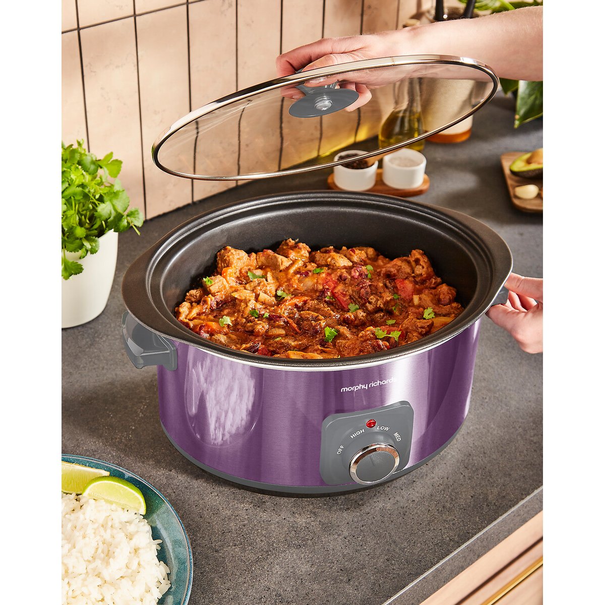 Accents Sear & Stew 3.5L Slow Cooker purple, MORPHY RICHARDS