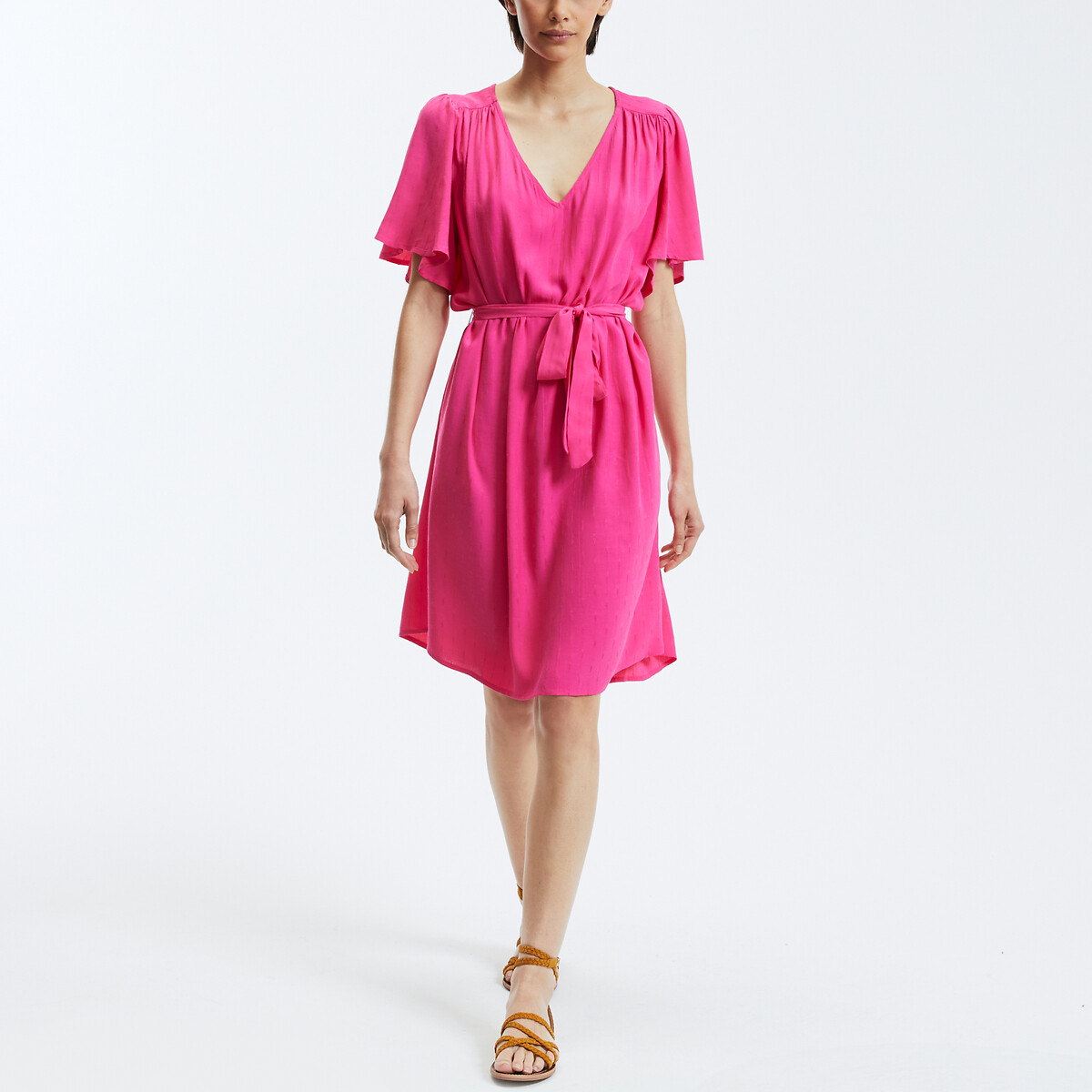 Tie-Waist Mini Dress pink, VILA