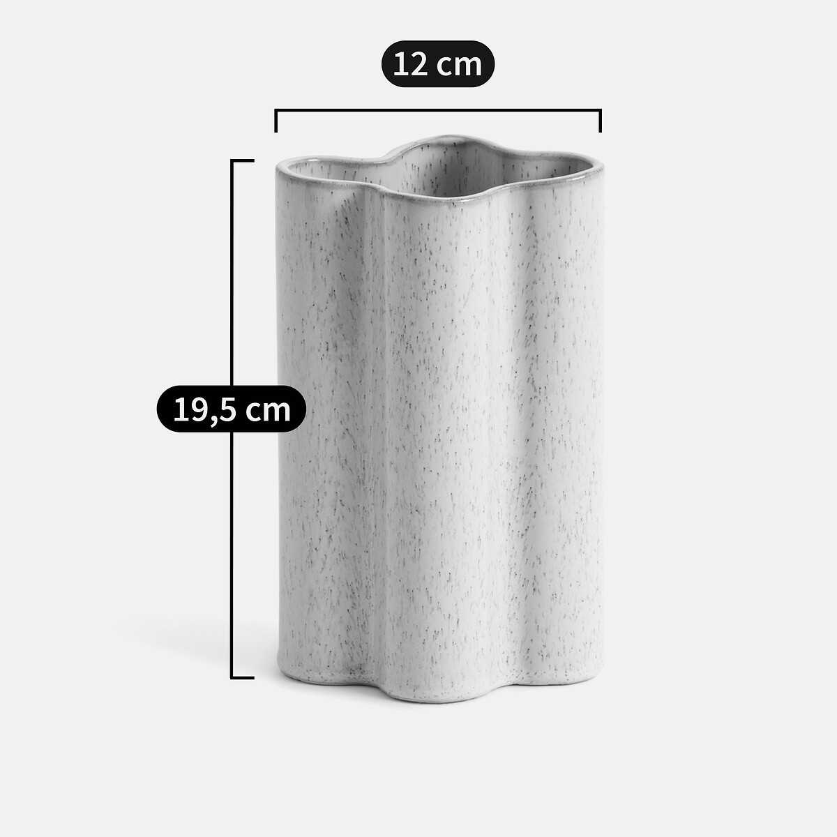 Jarrón de trébol de cerámica, al. 19,5 cm, Diaki marrón grisáceo, LA REDOUTE INTERIEURS