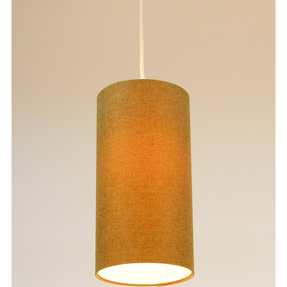 Suspension en lin rond Boho Elegant lin naturel et rotin clair, BPS KONCEPT