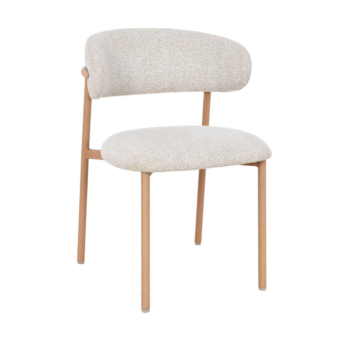 Lot de 2 chaises en tissu pieds effet bois clair- ARIA beige, DRAWER