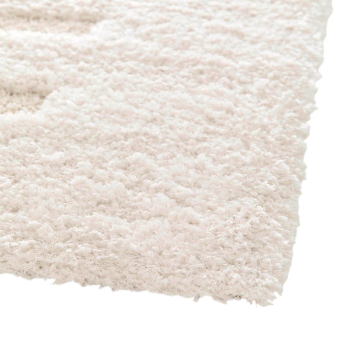 Tapis shaggy doux à relief graphique ORGANIC RELIEF crème, THE DECO FACTORY