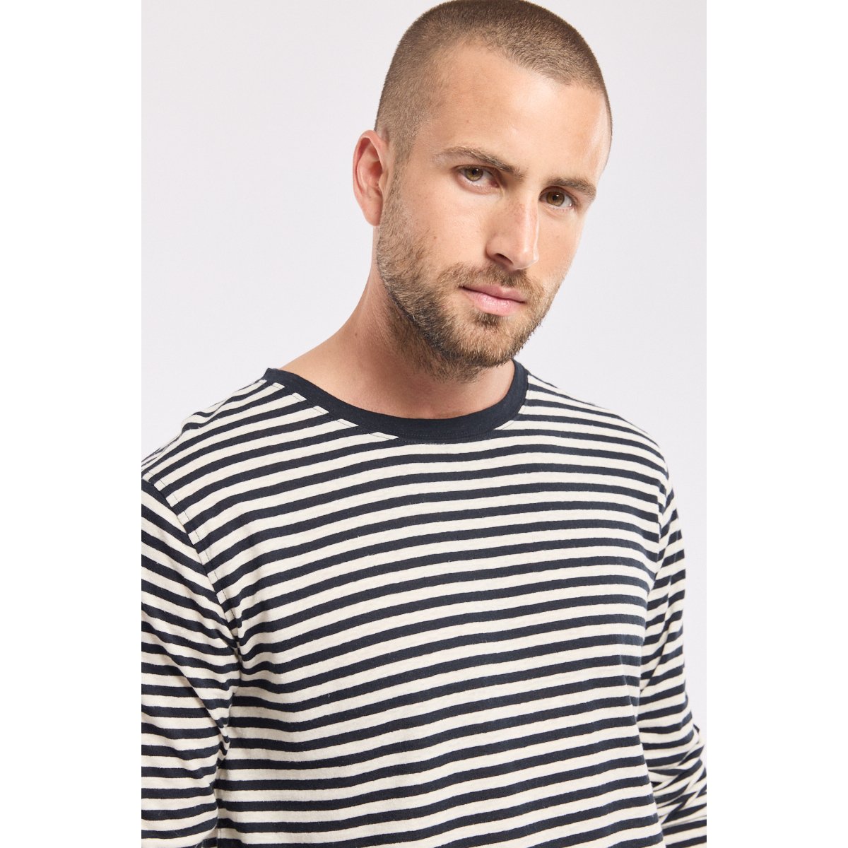 Marinière Héritage en coton et lin HERITAGE rich navy/nature, ARMOR-LUX