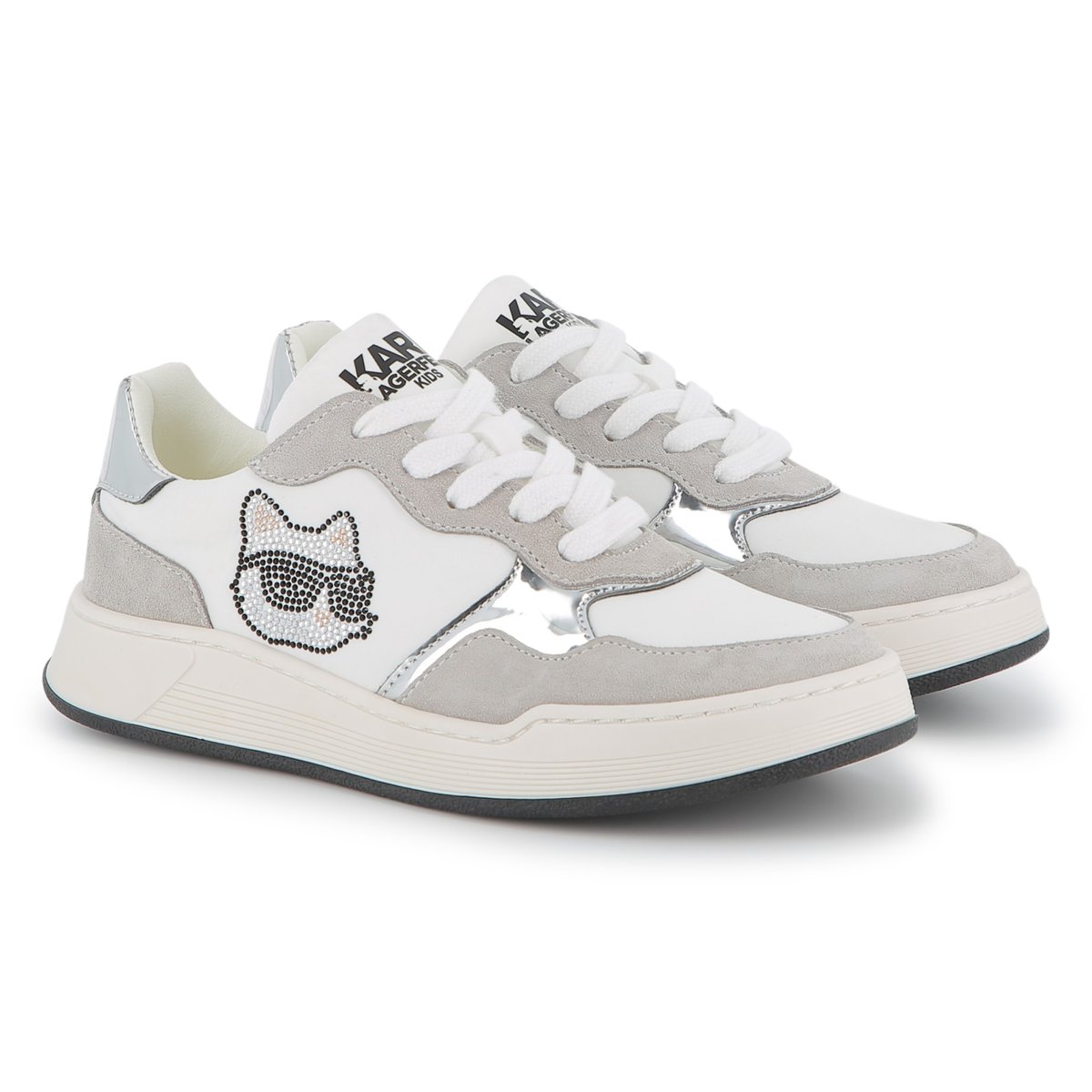 Sneakers basse stringate blanc, KARL LAGERFELD KIDS
