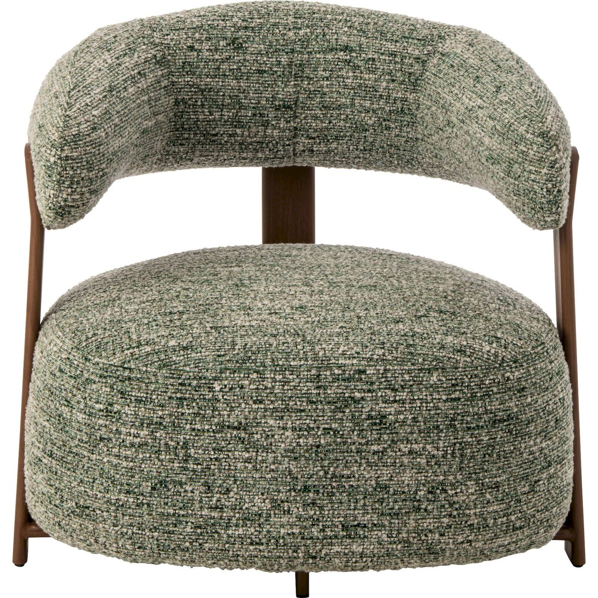 Fauteuil lounge en tissu texturé vert olive, RECOLLECTION