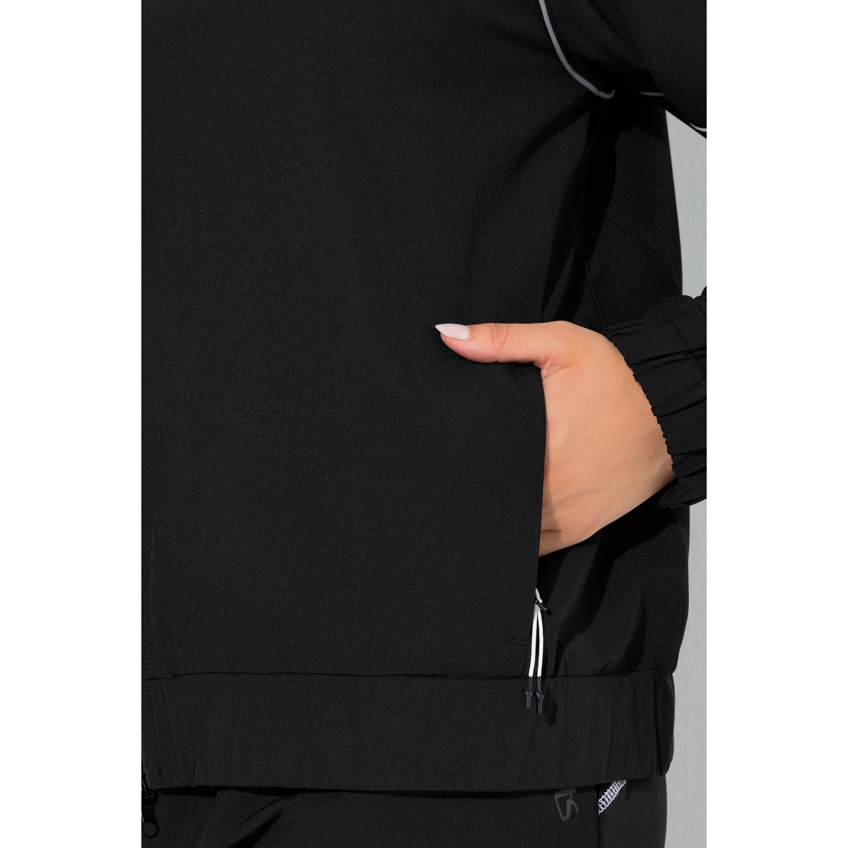 Veste de survêtement technique, col montant noir, ULLA POPKEN