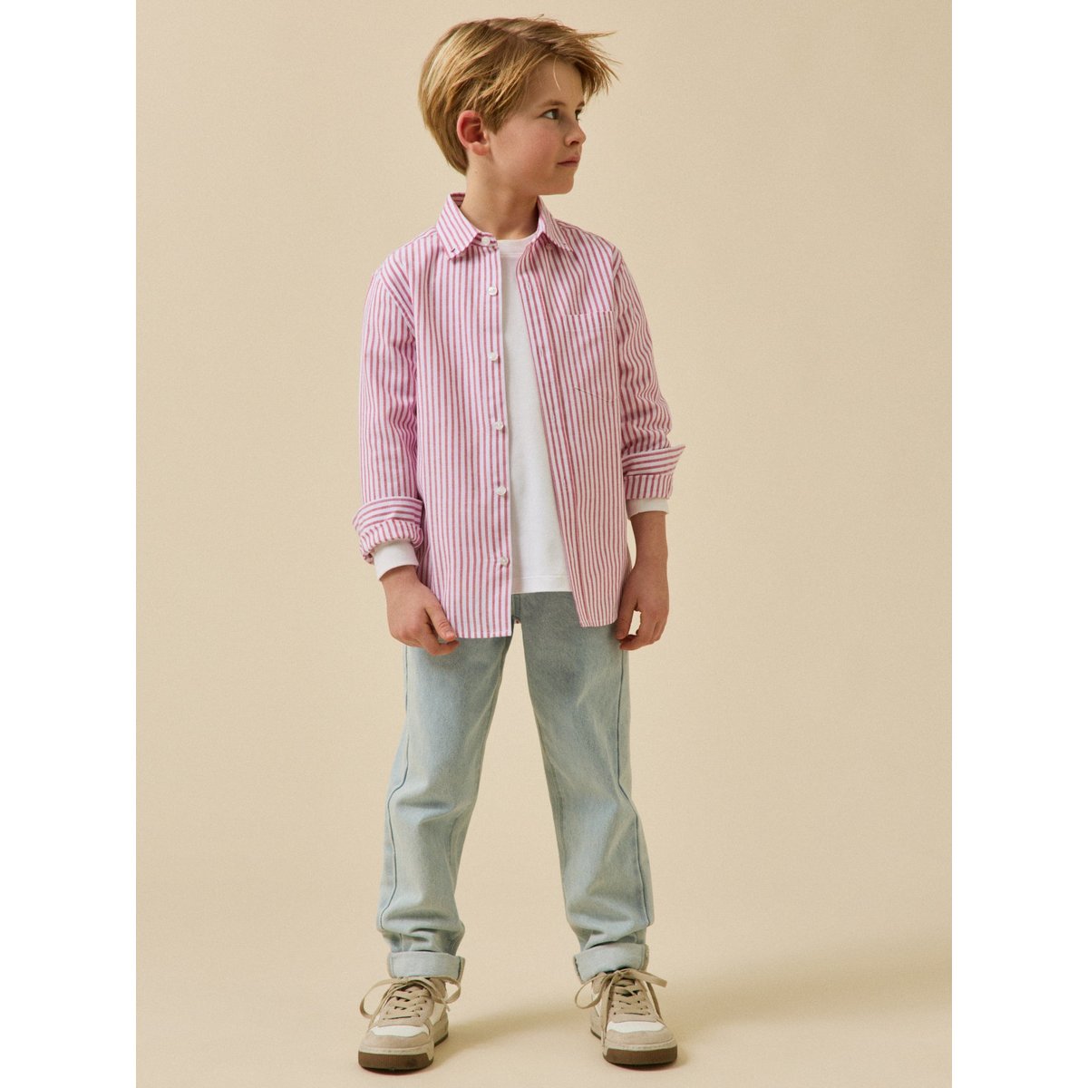 Chemise rayée oxford rayure rouge, CYRILLUS