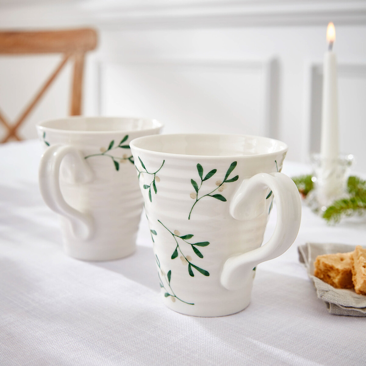 Set of 2 Mistletoe Mugs white, SOPHIE CONRAN FOR PORTMEIRION