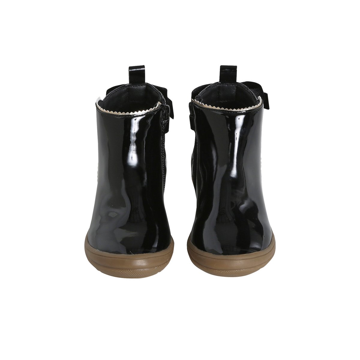 Bottines synthétique zippées noir, VERTBAUDET