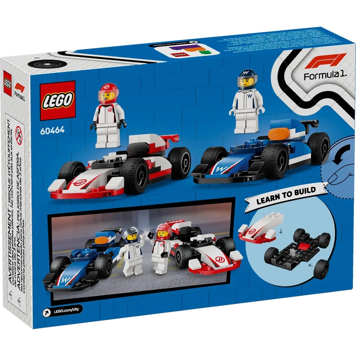 LEGO City - Set de Voitures de Course F1 Williams et Haas - 60464 pour Enfants multicolore, LEGO