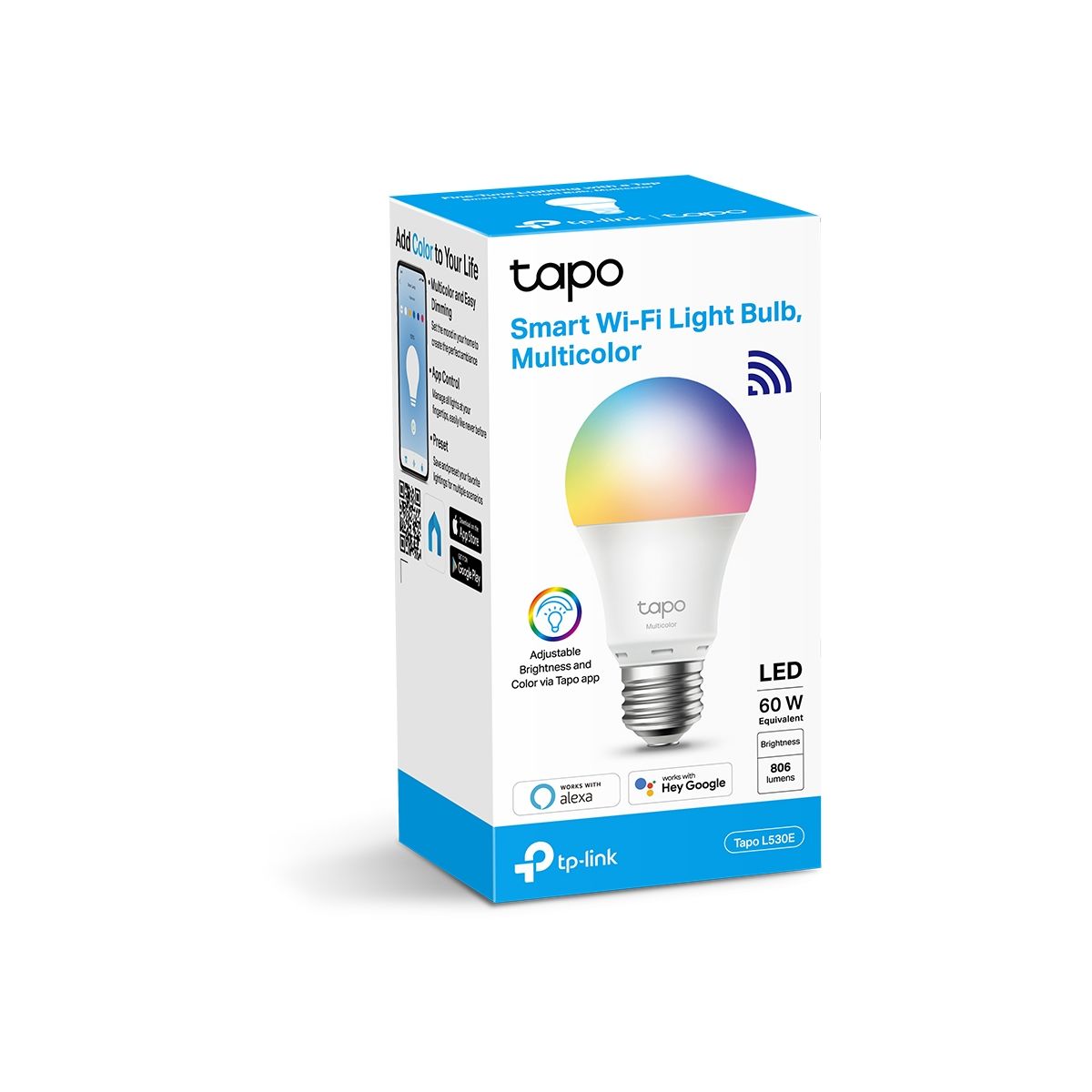 Ampoule LED connectée connectée Tapo L530E couleur unique, TP-LINK